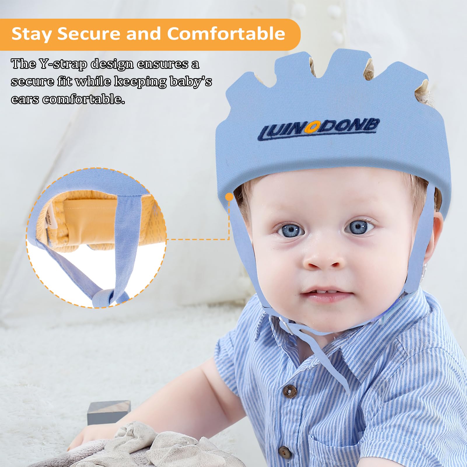 IULONEE baby head protector blue 360° protection covers head