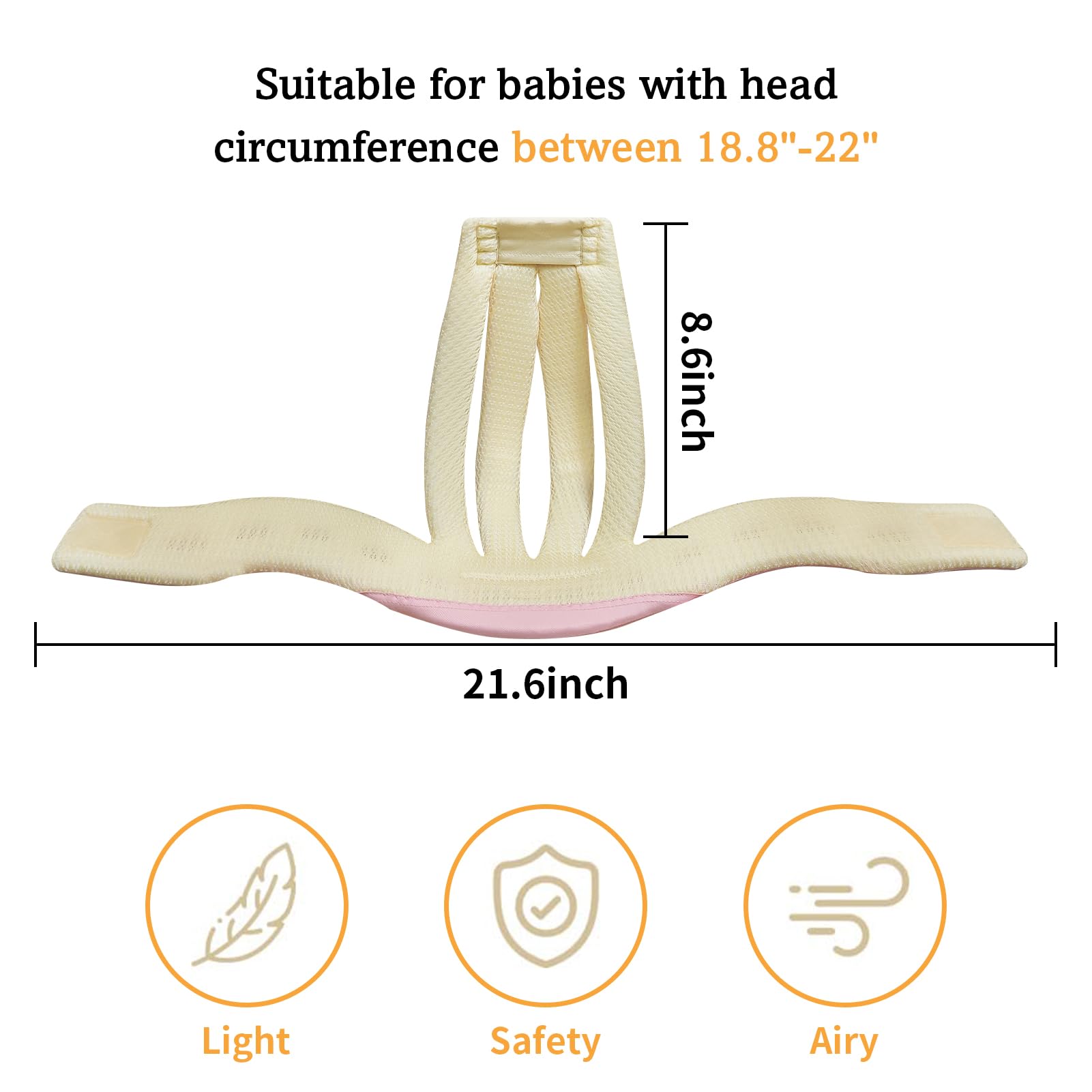 IULONEE Baby Head Protector side view with adjustable strap for snug fit.