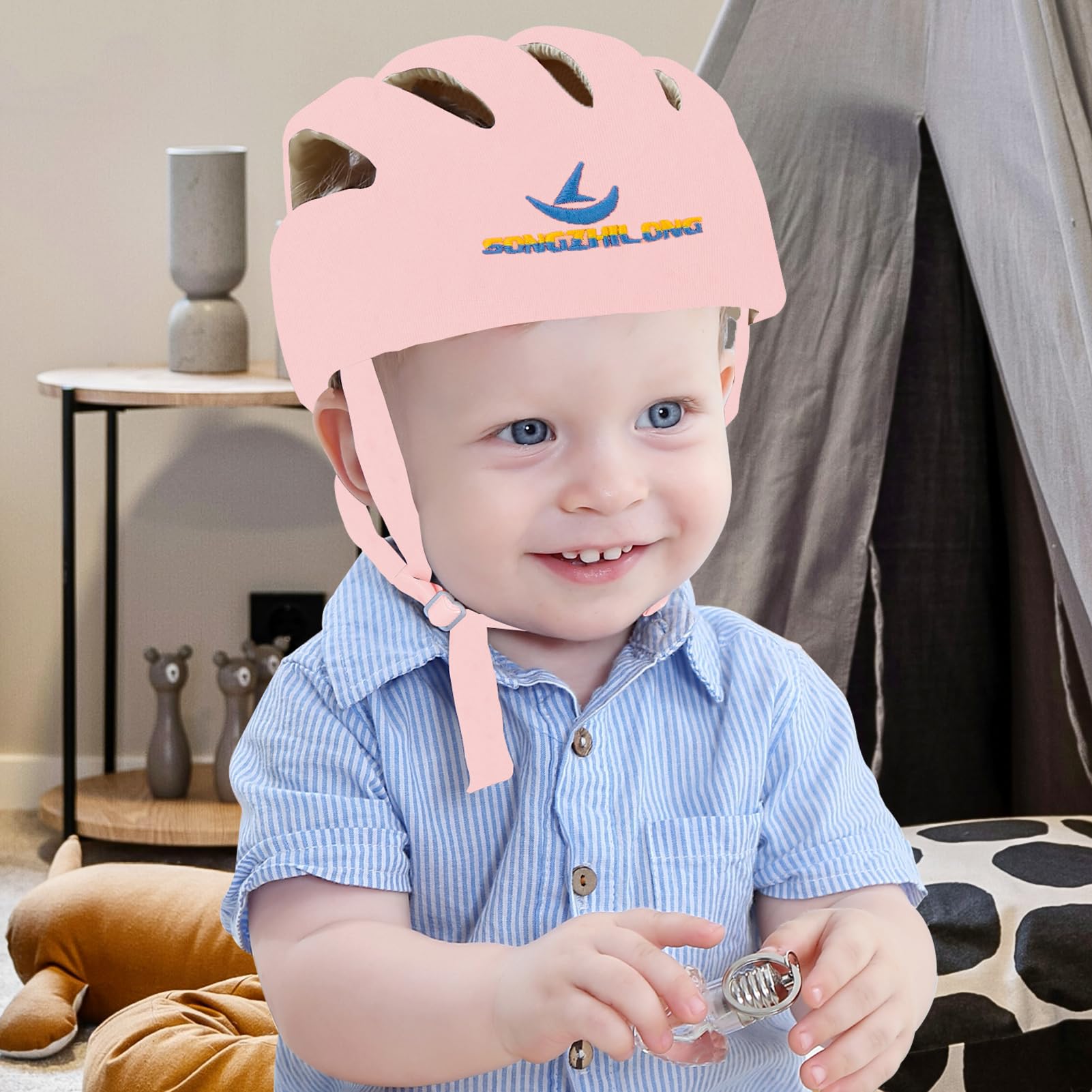 IULONEE Baby Head Protector in use during early walking sessions.