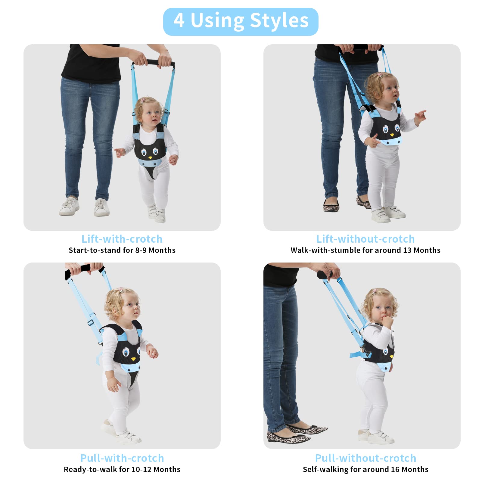 IULONEE Walking harness with 4-in-1 design supports standing and early walking.