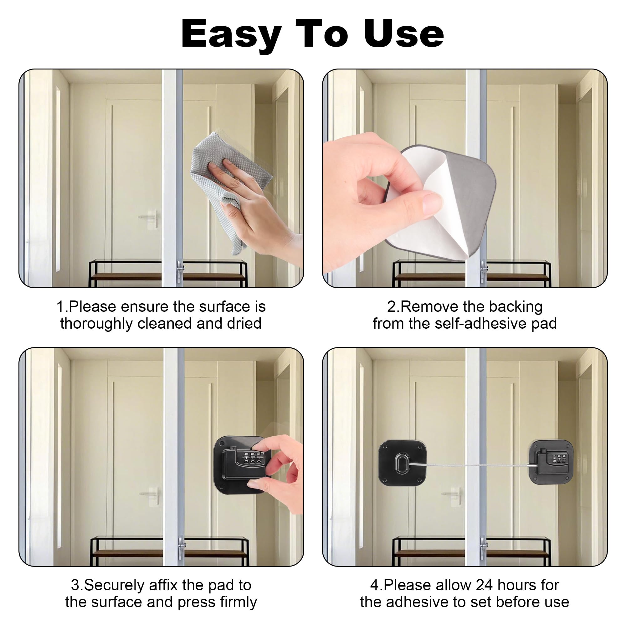 IURRDOP 2-pack keeps extra locks ready for multiple rooms or surfaces