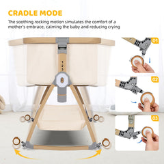 IUVKIMOM 6-height bassinet adjusts to different bed heights.