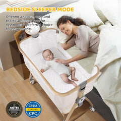 IUVKIMOM Bedside Bassinet with mosquito net protects while baby rests peacefully.