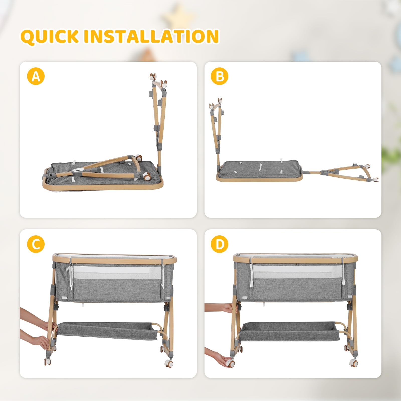 IUVKIMOM bassinet rocking mode for soothing sleep