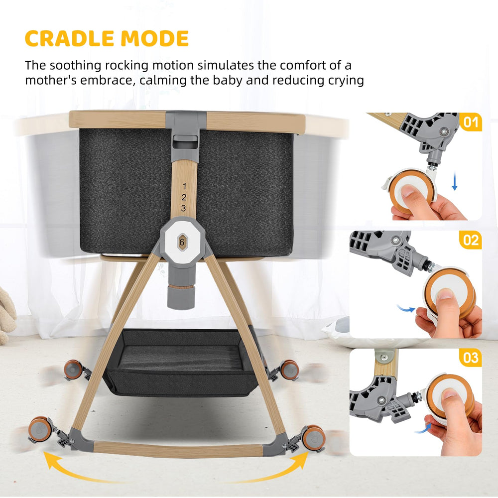 IUVKIMOM breathable mesh sides of the bassinet for airflow and visibility.