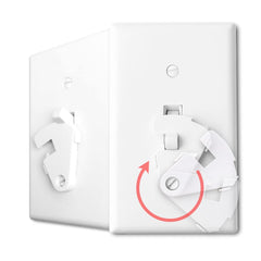 ILIVABLE Toggle Guard front view; clean white design for safer light control.