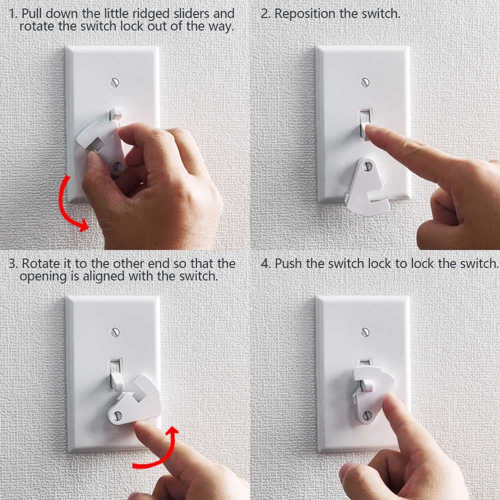 ILIVABLE Toggle Guard installation step; easy setup for quick protection.