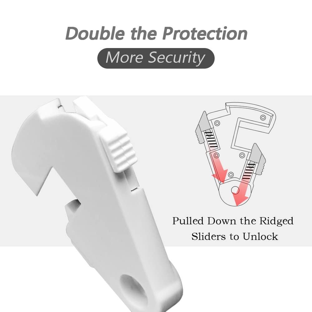 ILIVABLE Toggle Guard ridged slider closeup; shows locking mechanism in action.