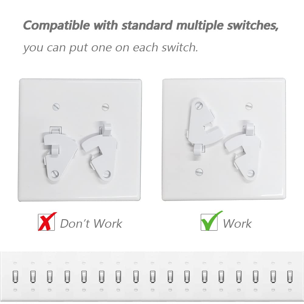 ILIVABLE Toggle Guard universal white fit; compatible with most standard switches.