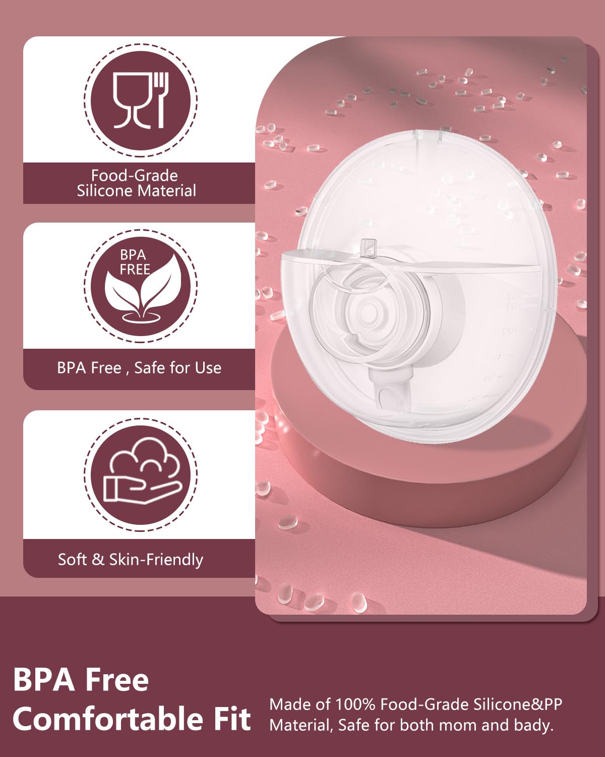 IVARONAL 24mm double-sealed flange provides steady milk flow.