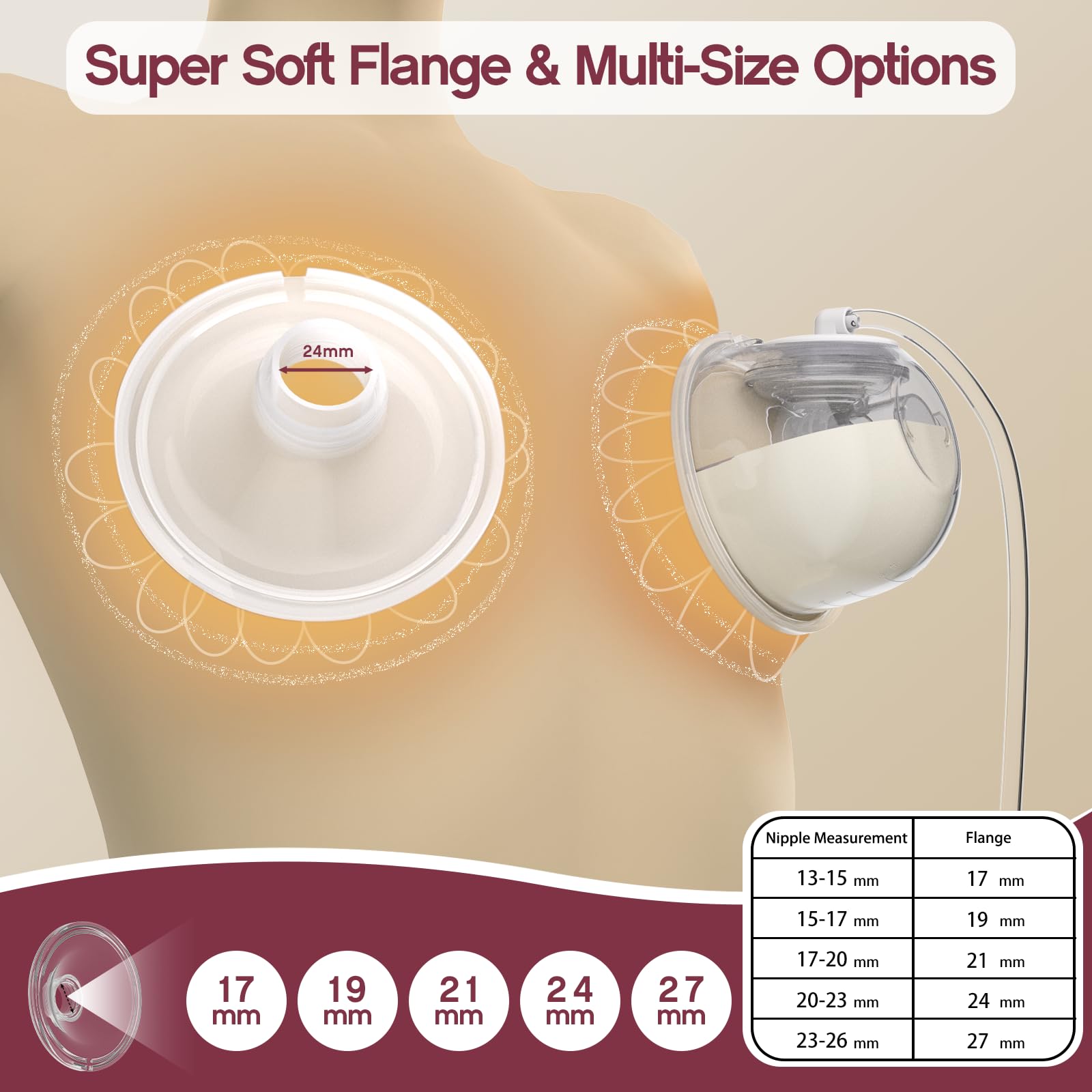 IVARONAL CaraCups silicone diaphragms provide soft skin contact.