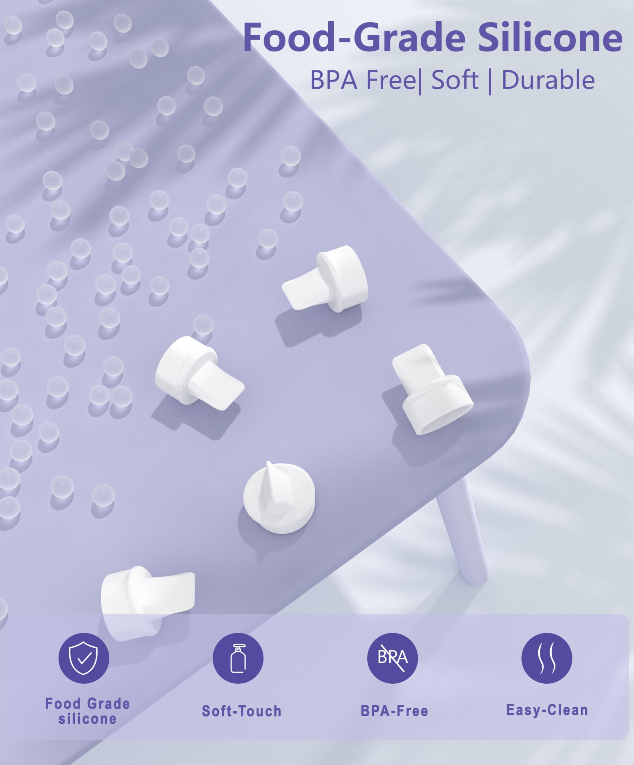 IVARONAL BPA-free silicone duckbill valve closeup for safe pumping