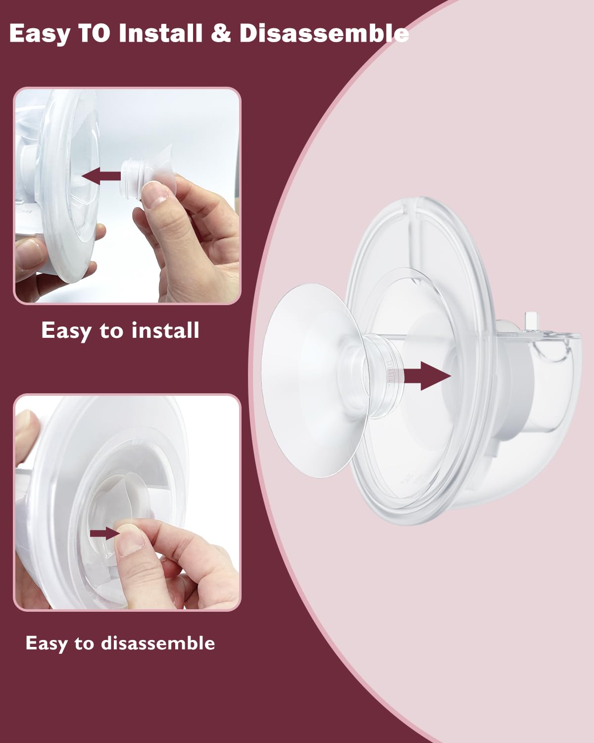 IVARONAL flange insert 14mm BPA-free silicone material highlighted for safety.