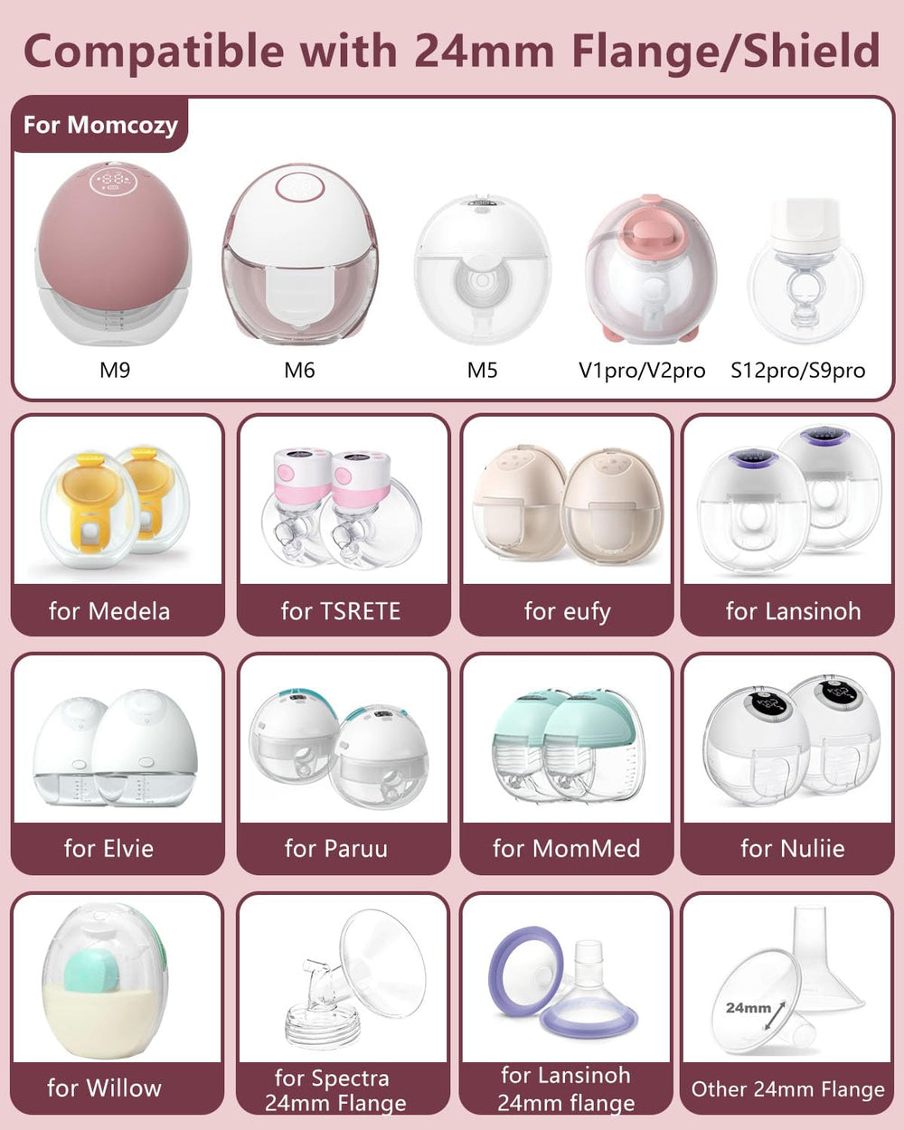 IVARONAL silicone flange insert for 24mm shields is BPA-free and soft