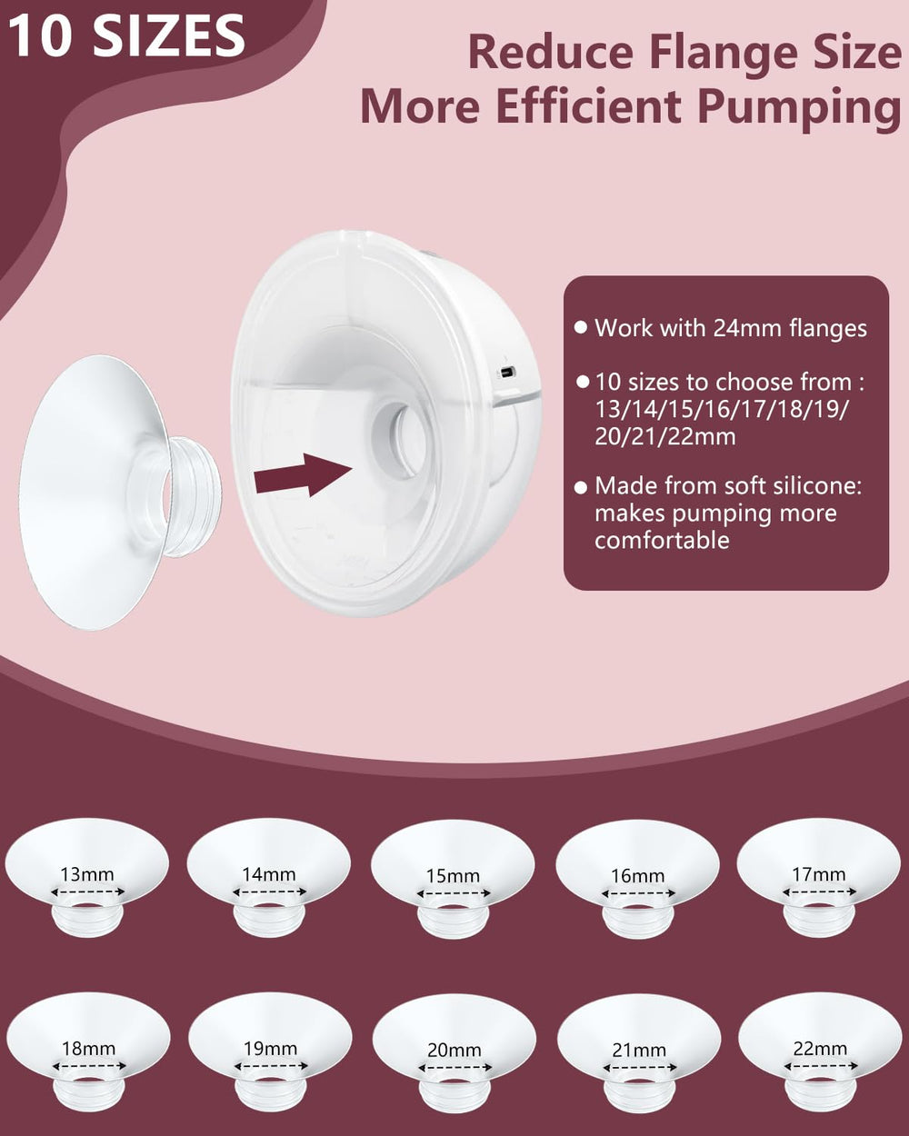 IVARONAL soft silicone 19mm flange insert for long lasting use
