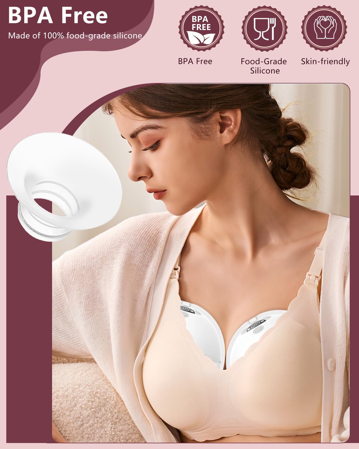 Close-up of IVARONAL soft silicone flange for skin‑friendly contact