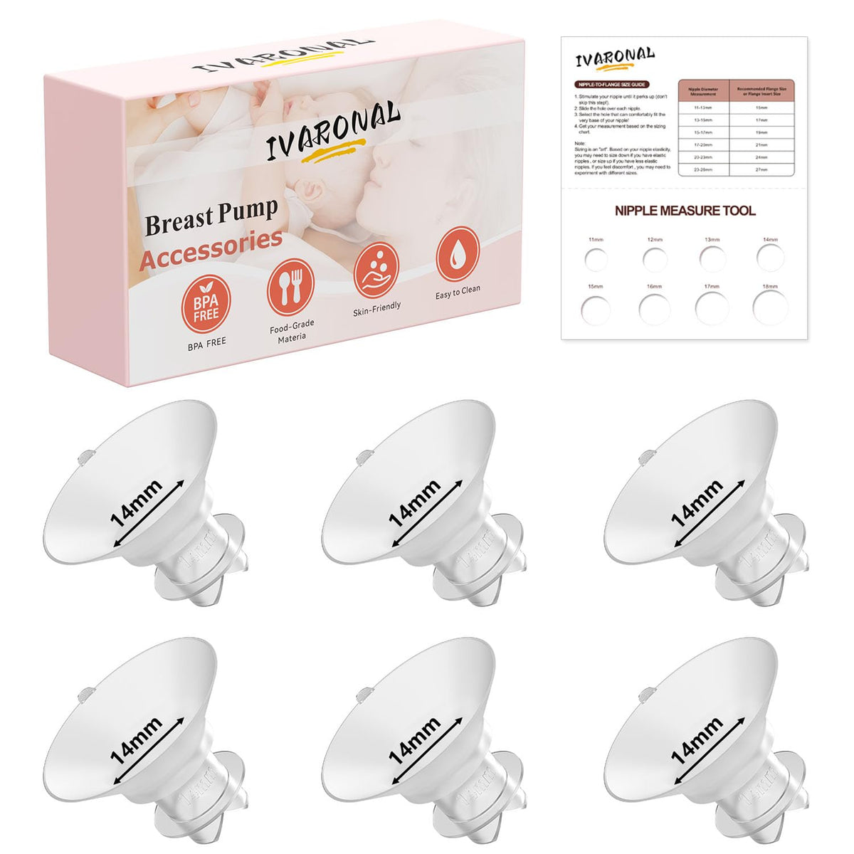 IVARONAL 14mm flange insert with pull tab for comfortable insertion and fit