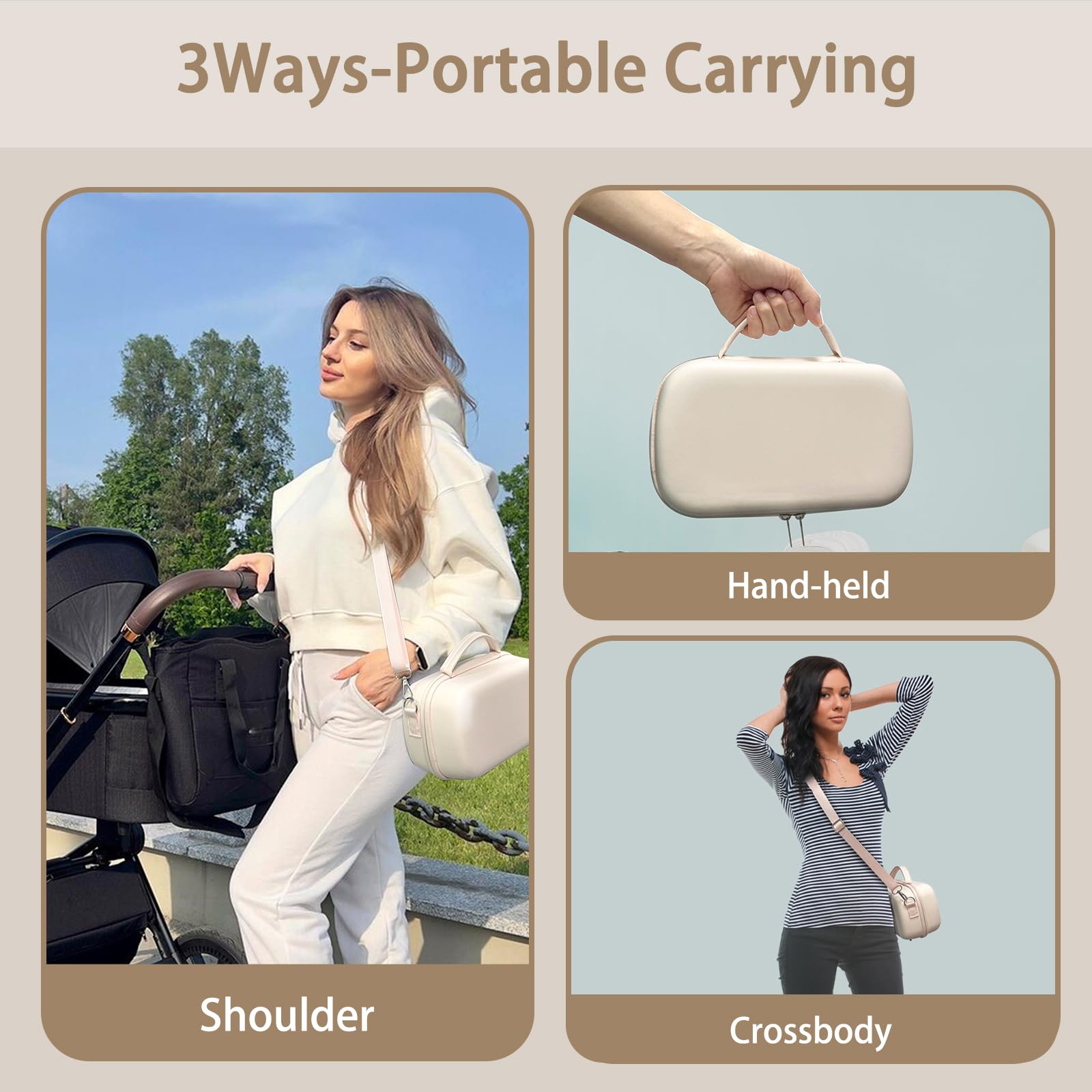 IVARONAL wearable pump bag made of durable PU material shields pumps from dust.