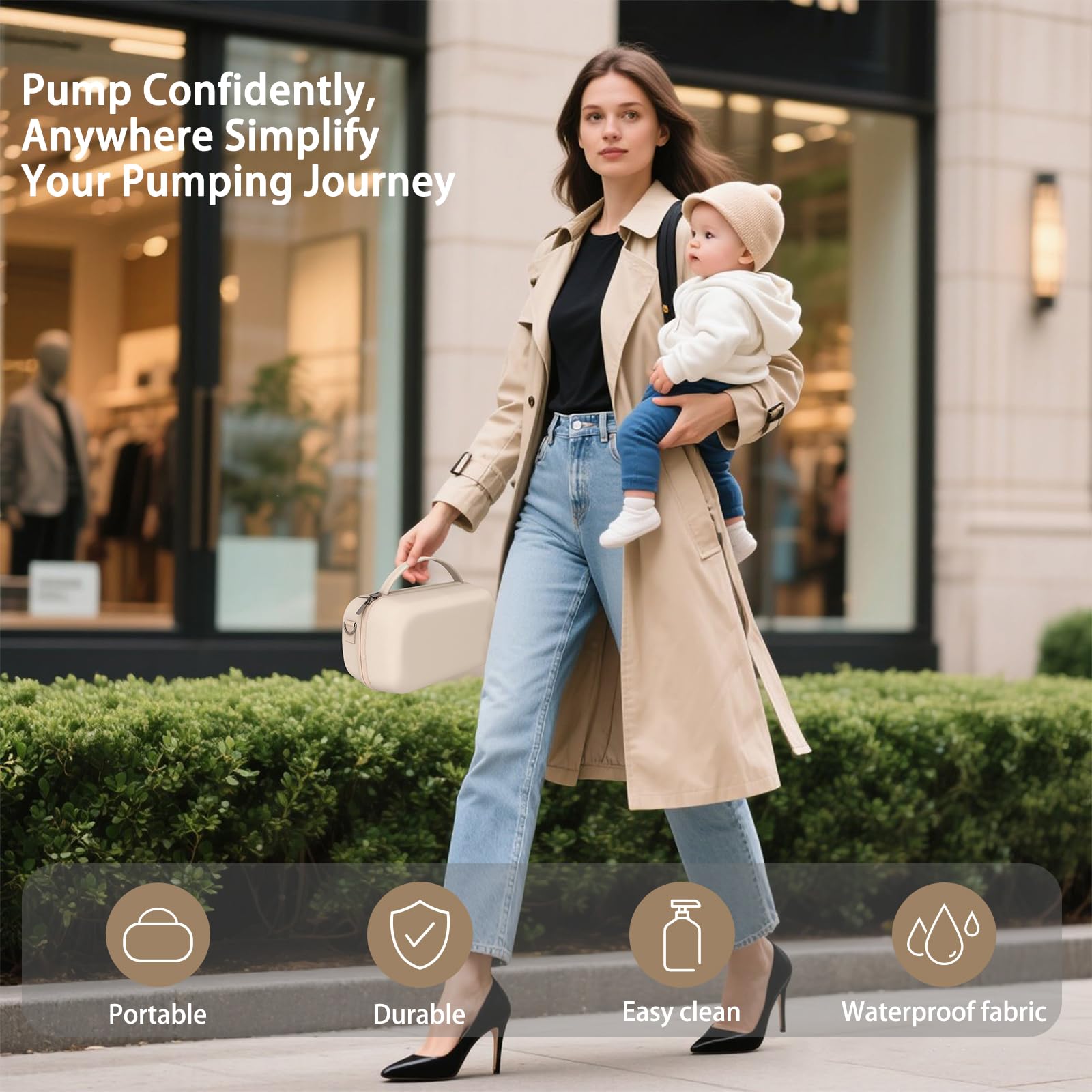 IVARONAL wearable pump bag offers three carry options for on-the-go use.