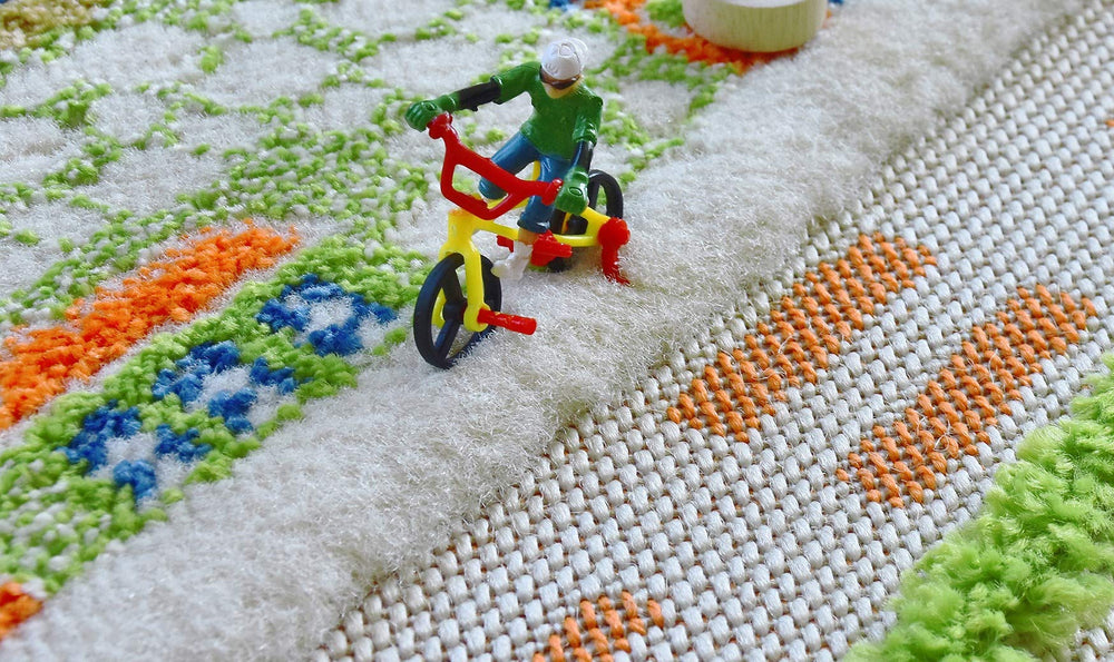 IVI Mini City 3D large-play-area rug for family time with cars and toys.