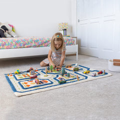 IVI Thick 3D play mat features a car park scene for role play fun.