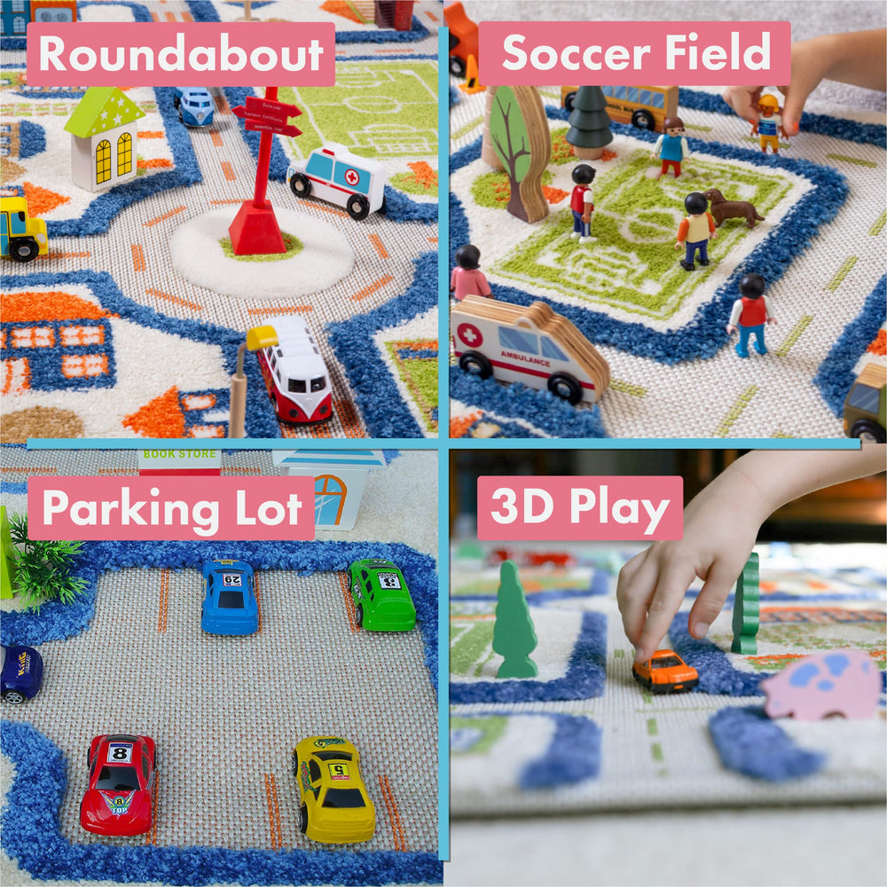 IVI Thick 3D play mat provides cushioned surface for safe floor time.