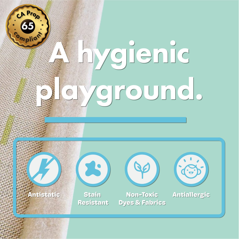 IVI Thick 3D play mat uses non-toxic dyes for kid-safe play.