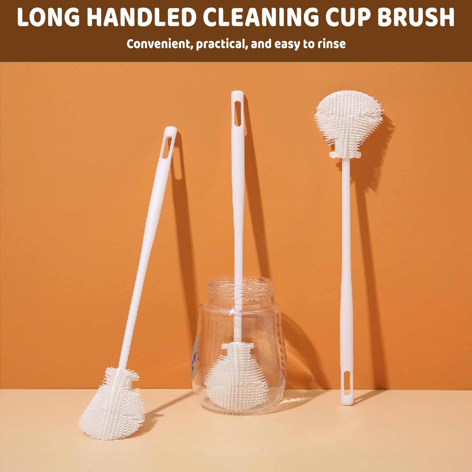 IVICOO bottle brush tackles cups, lids, blender parts for thorough kitchen cleaning.