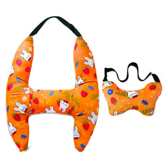 Ivtivfu H-Shape Bunny head support in car for comfortable sleep on long trips.