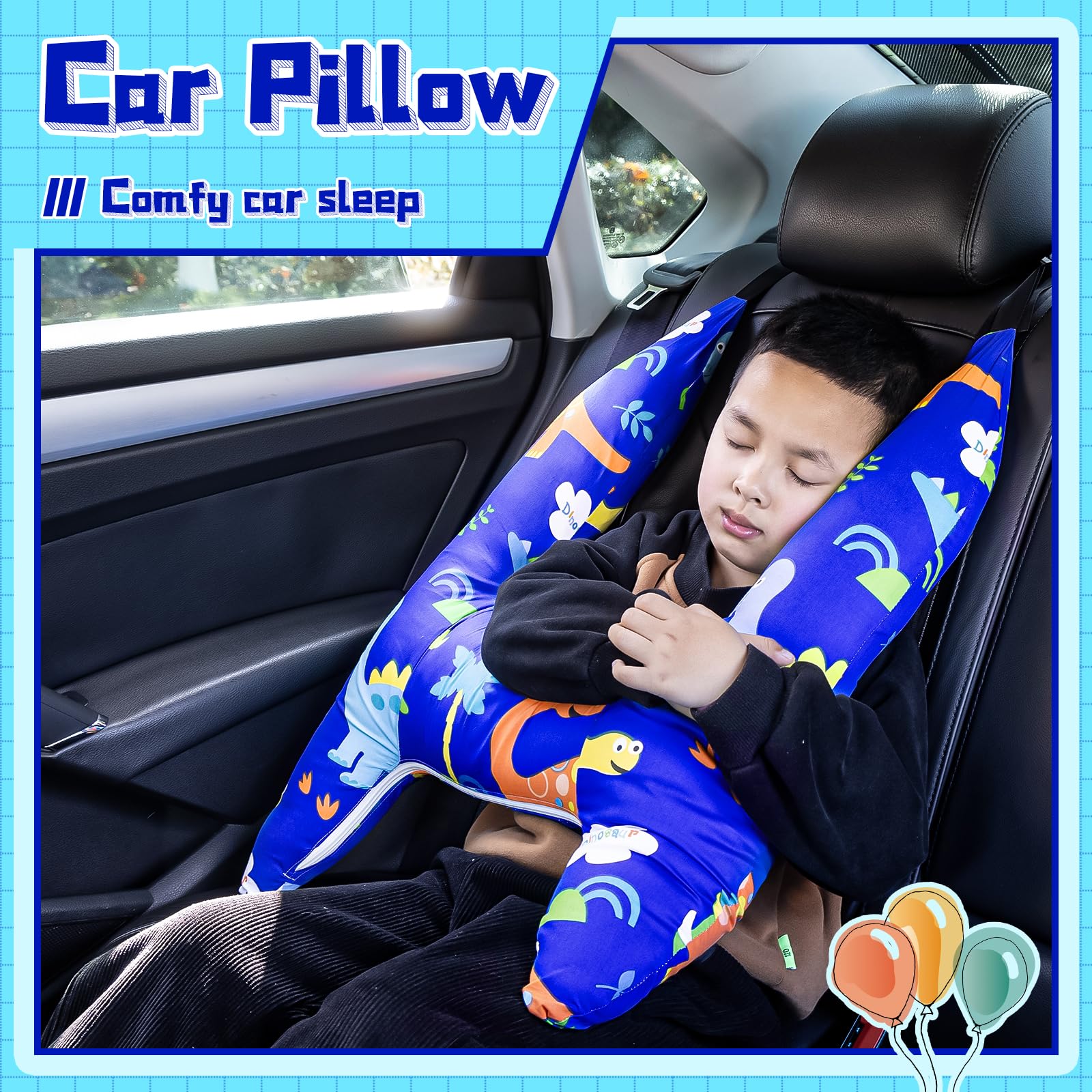 Ivtivfu H-Shape pillow side-view shows ergonomic design for comfortable travel naps.