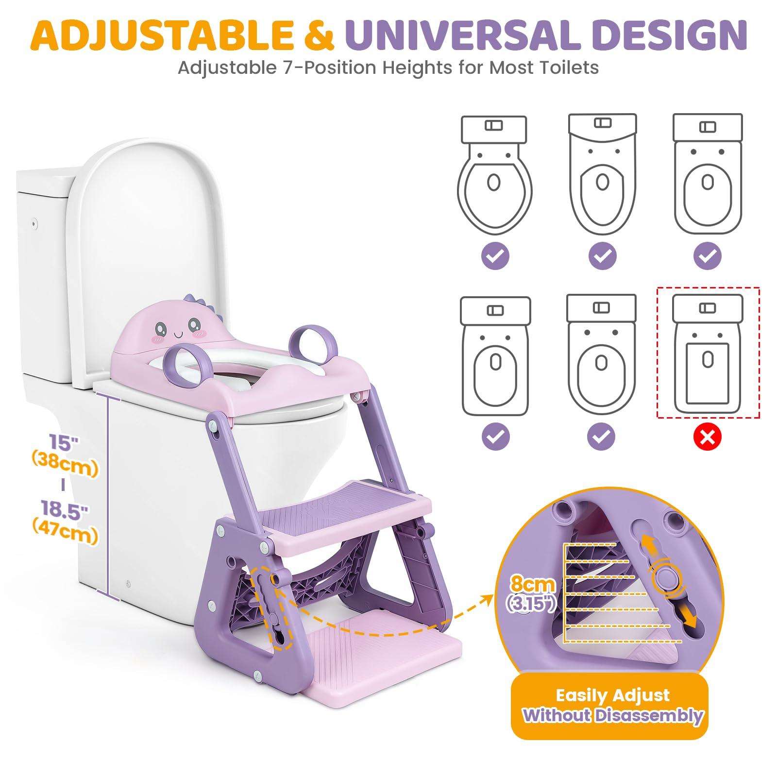IvyWind potty seat splash-guard pink helps minimize mess during training.