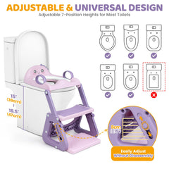 IvyWind potty seat splash-guard pink helps minimize mess during training.