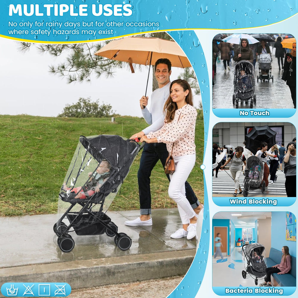 IvyWind clear EVA cover keeps surroundings visible while baby stays sheltered.