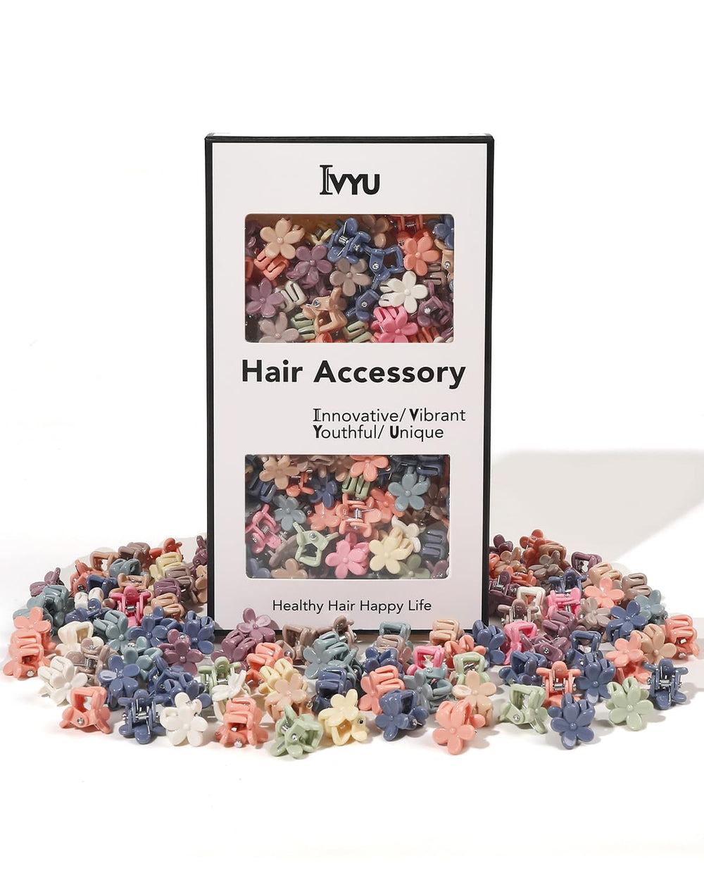Ivyu 100-pack mini flower clips colors offer secure hold and color coordination.