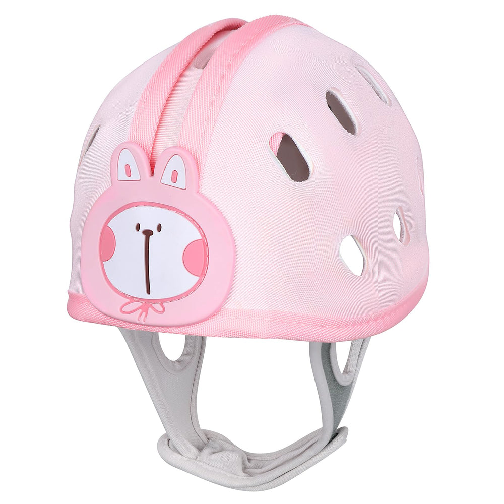 IvyWind baby safety helmet with pink rabbit design offering gentle head protection.