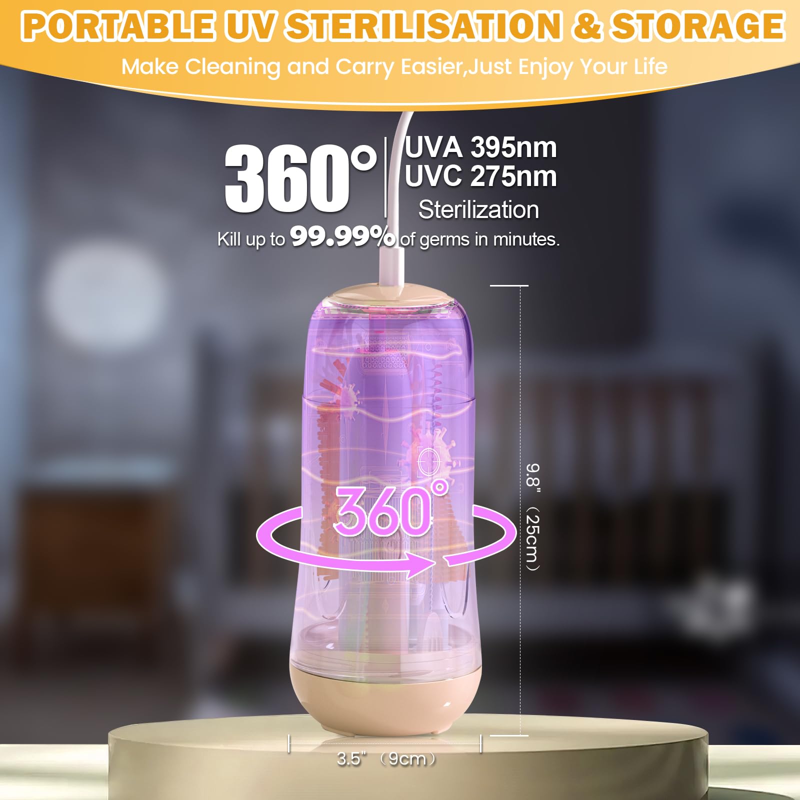 IvyWind bottle brush set UV lid sterilizes surfaces to help keep feeding gear ready.