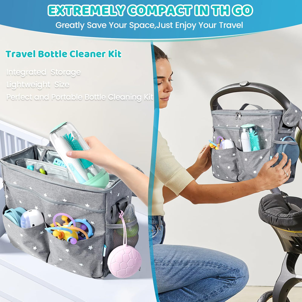 IvyWind bottle brush heads and nipple/straw brush heads for thorough cleaning of components.