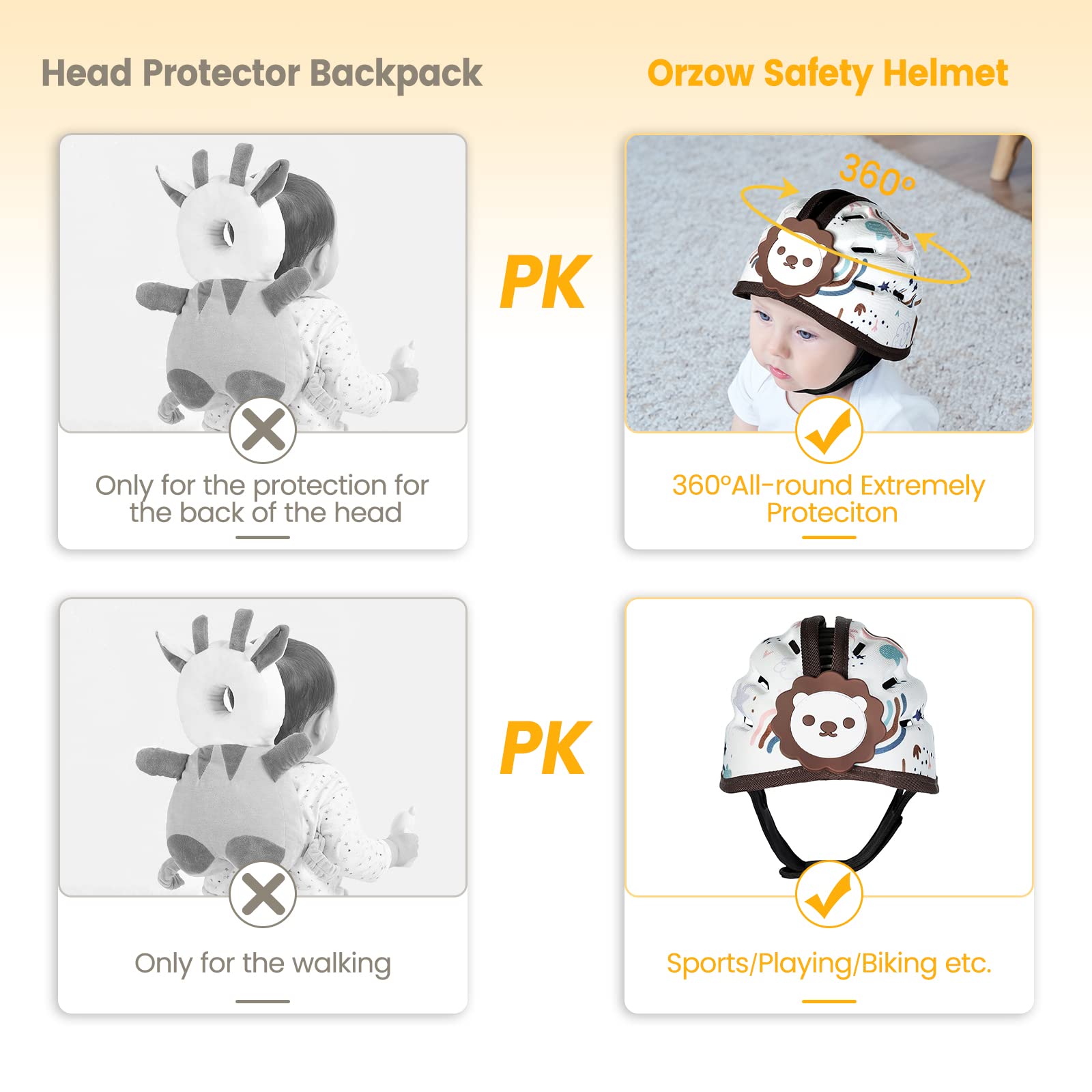 IvyWind brown lion motif adds cheerful design during safety wear.