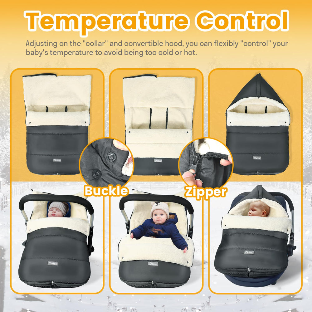 IvyWind car seat footmuff-waterproof-fabric protects against wind and rain with soft warmth
