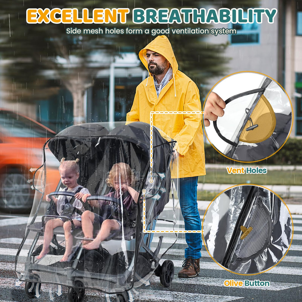 IvyWind DSR universal width adjustment fits most strollers.