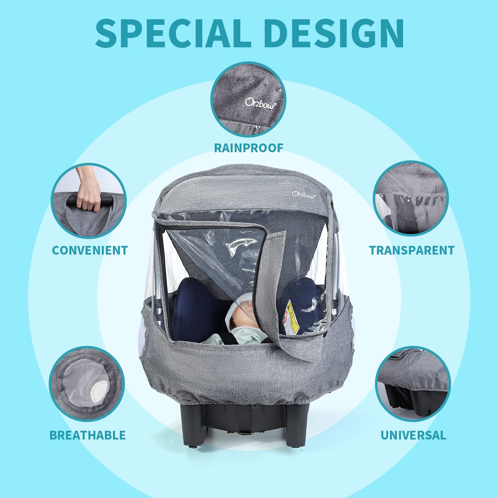 IvyWind rain cover transparency window lets you monitor your baby while shielding from rain
