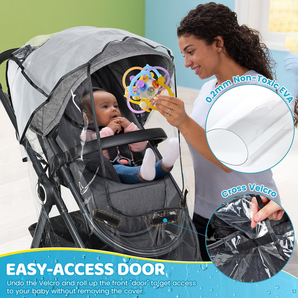 IvyWind rain cover with ventilation slits promotes breathable comfort.