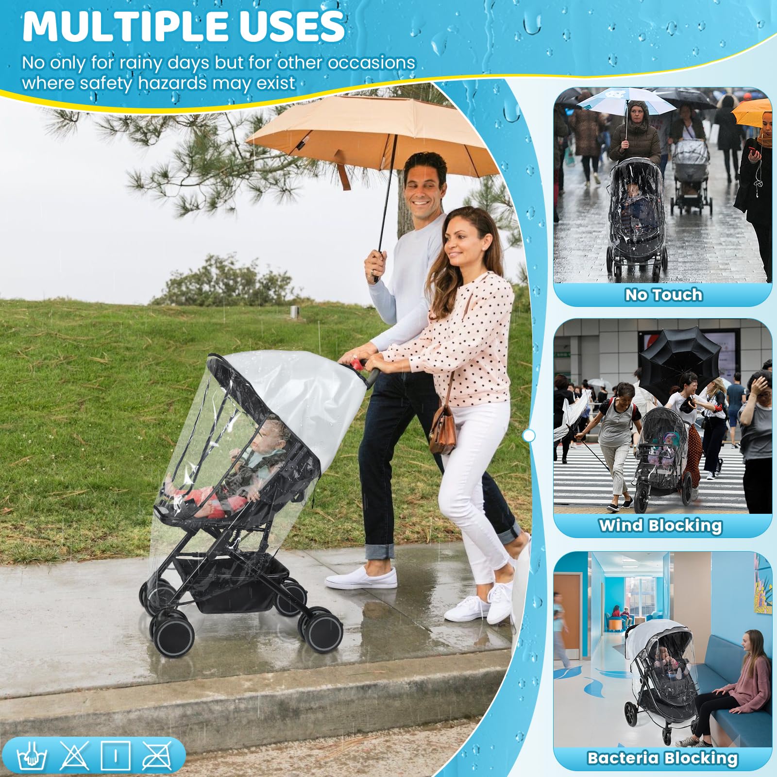 IvyWind rain cover shields against rain, wind, dust, and UV.