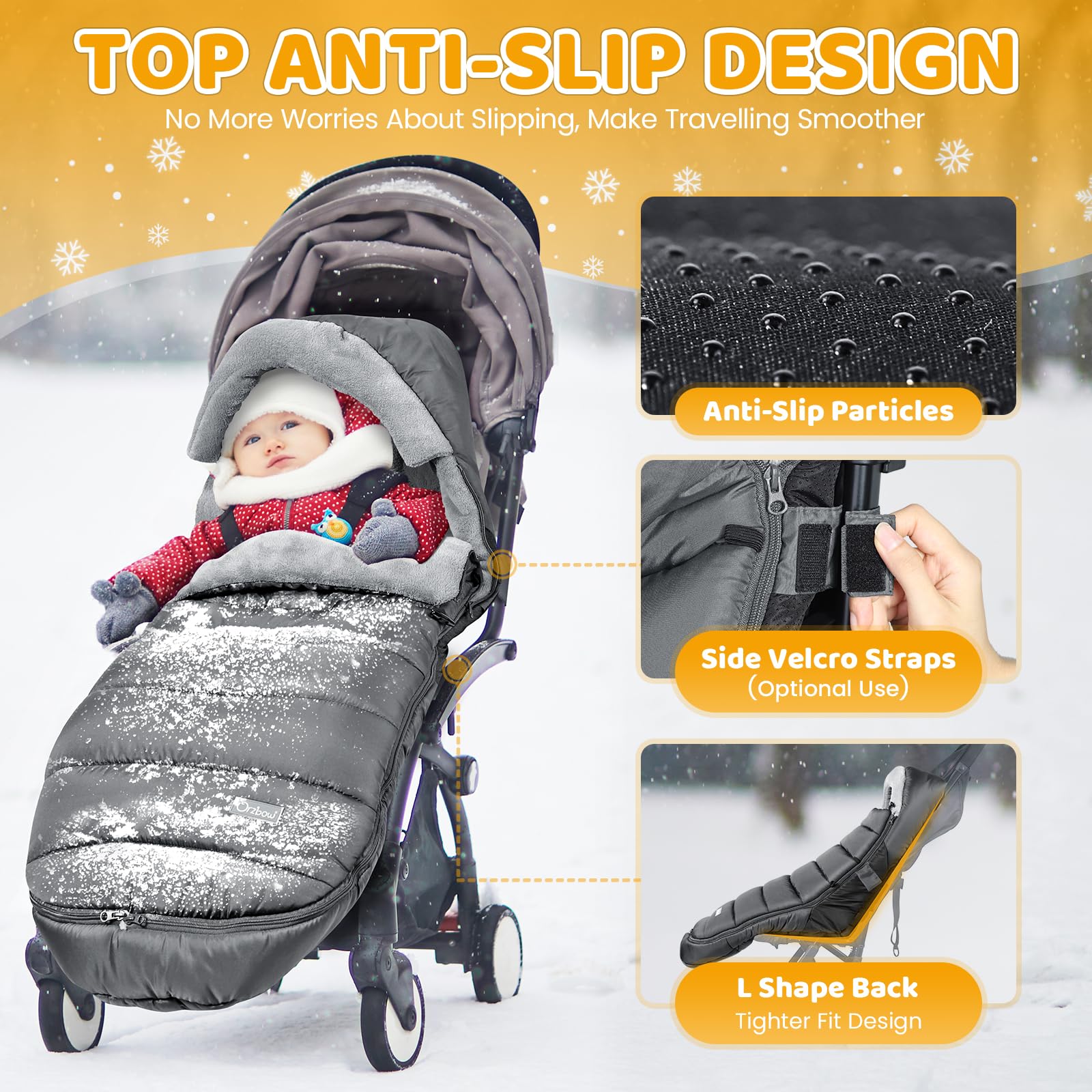 IvyWind footmuff with coral fleece lining offers cozy warmth for infants.