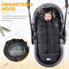 IvyWind Stroller Footmuff full-coverage design protects baby from snow and wind.