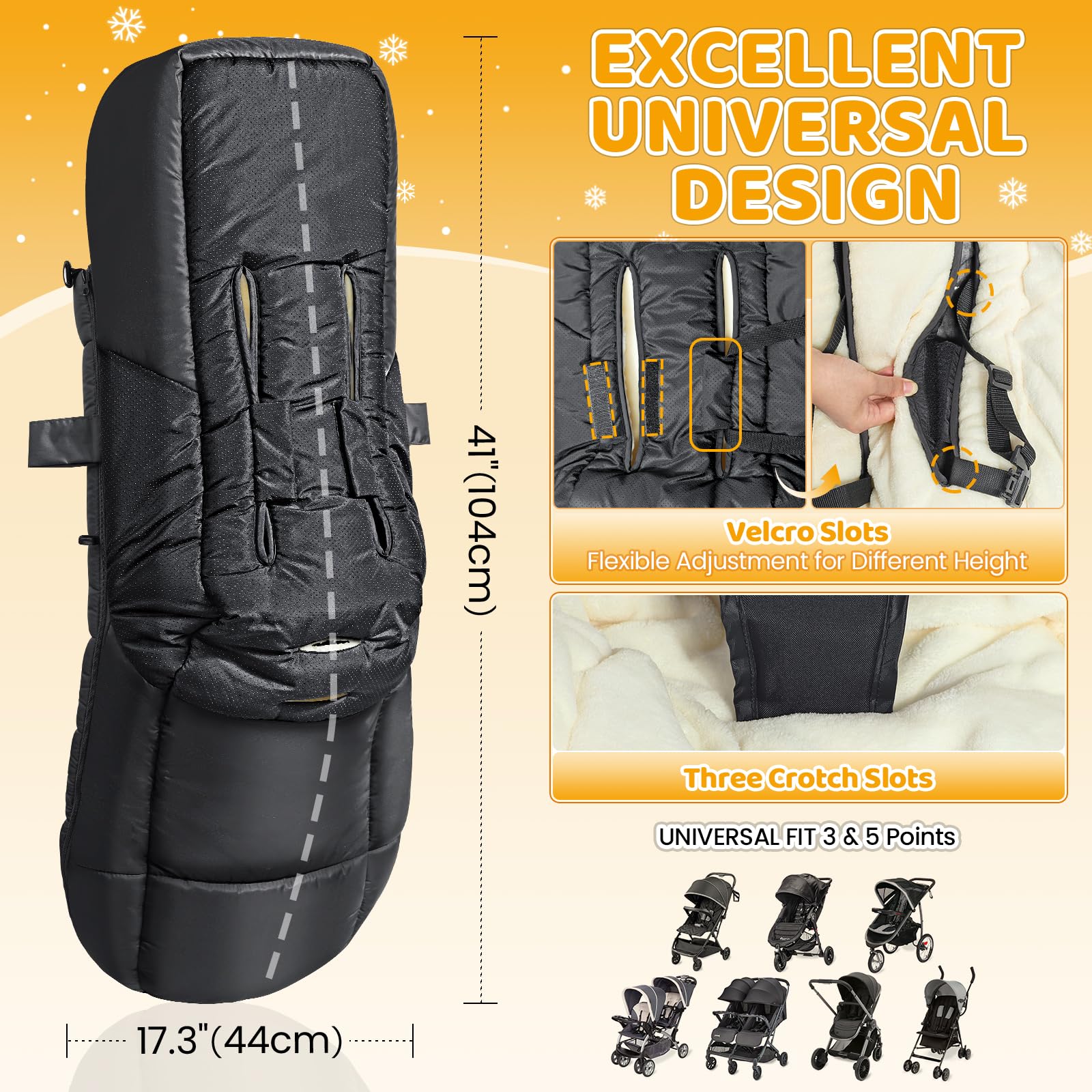 IvyWind footmuff with five harness slots supports safe stroller use