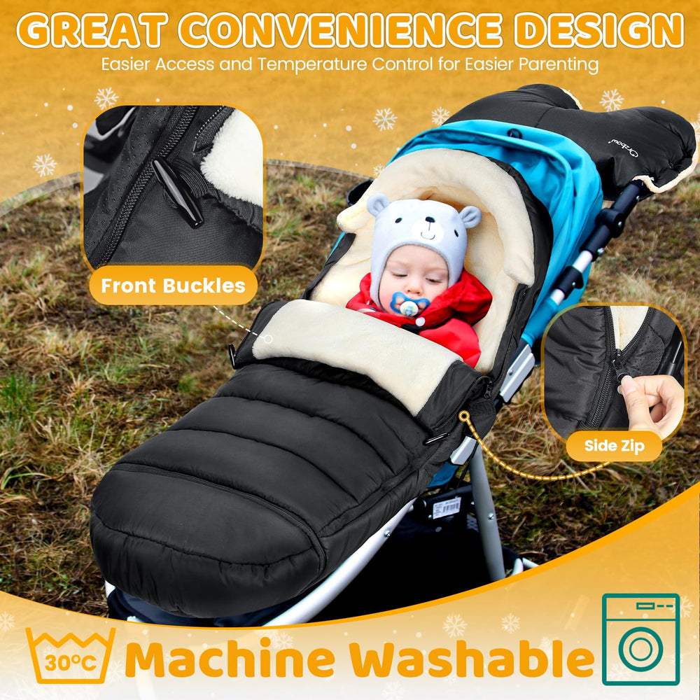 IvyWind stroller footmuff non-slip hook-and-loop keeps it secure.