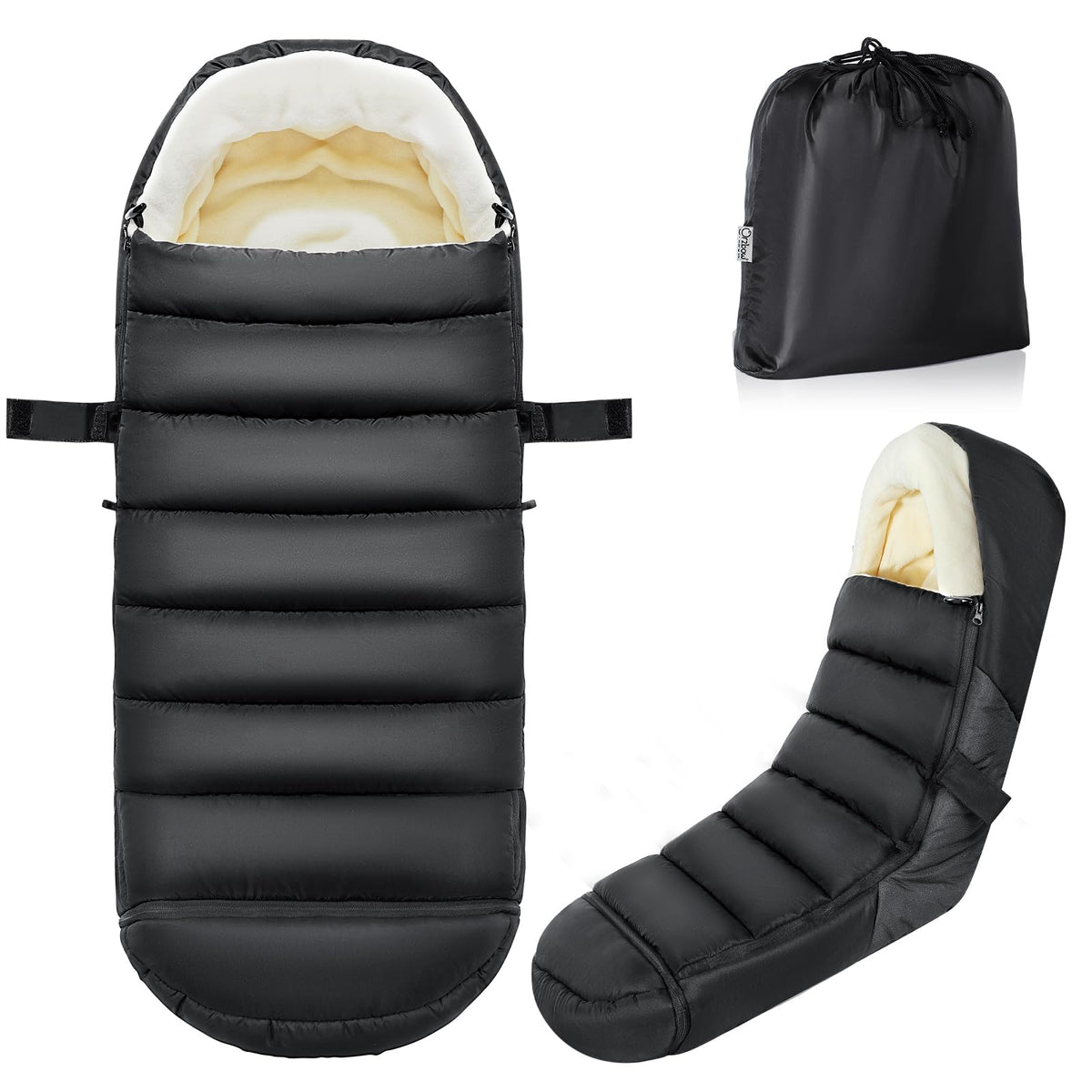 IvyWind stroller footmuff waterproof pongee fabric for all-weather protection.