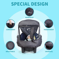 IvyWind rain cover with zip-front door for easy loading
