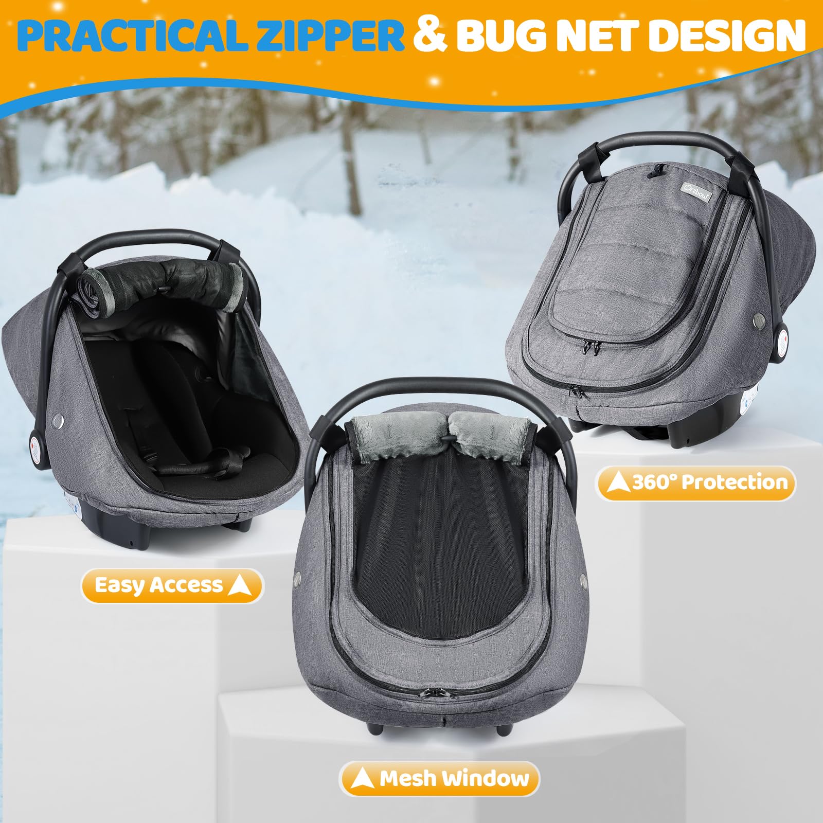 IvyWind universal-fit with elastic straps ensures secure fit on most car seats.